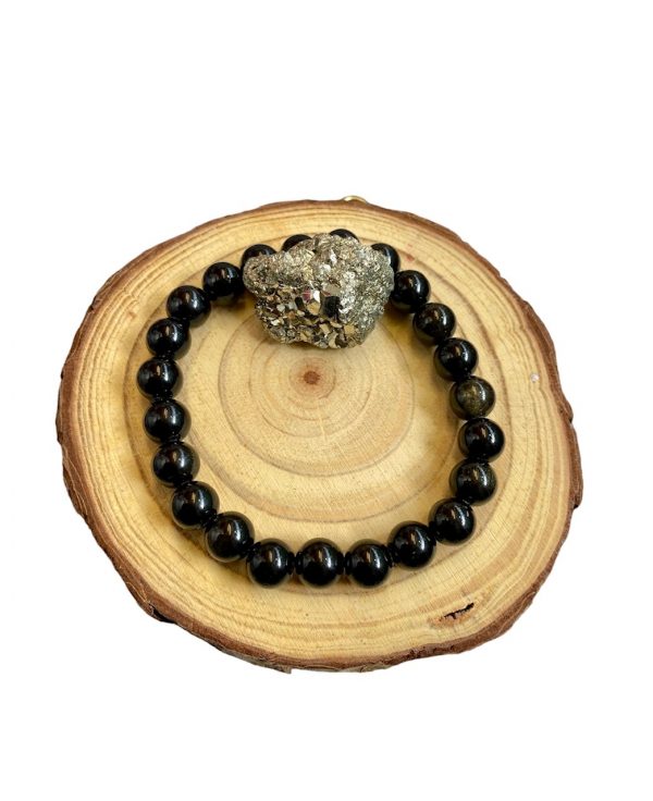 Black Obsidian Bead Bracelet