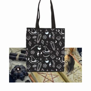 Tote bag crystal witch print